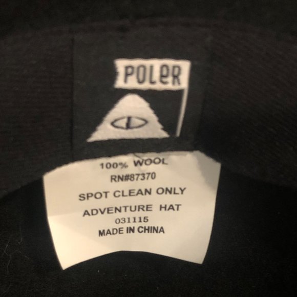 POLER Rod Felt Round Wide Brim Black Hat - Picture 5 of 5